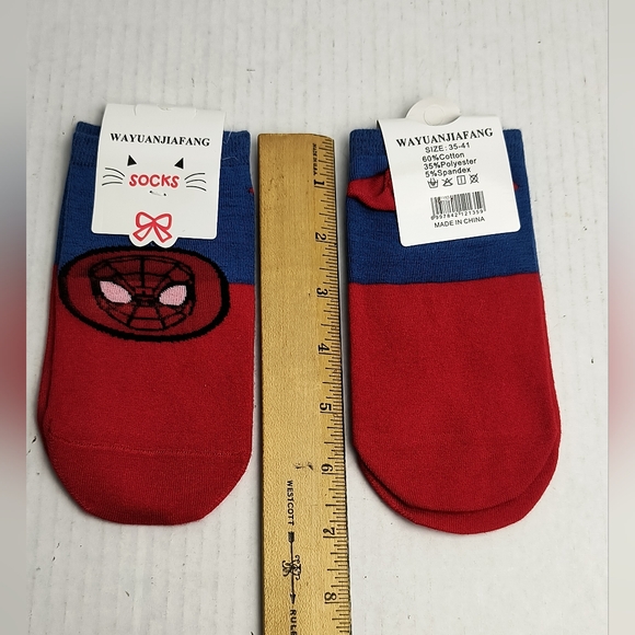 Inspired Sports Ankle Socks Kids Novelty Red/Blue - Picture 2 of 3